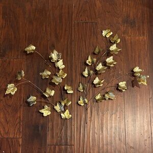 MCM/VTG Set of 2 Brass Leaves HOMCO Home Interiors Home‎ Decor Wall Art